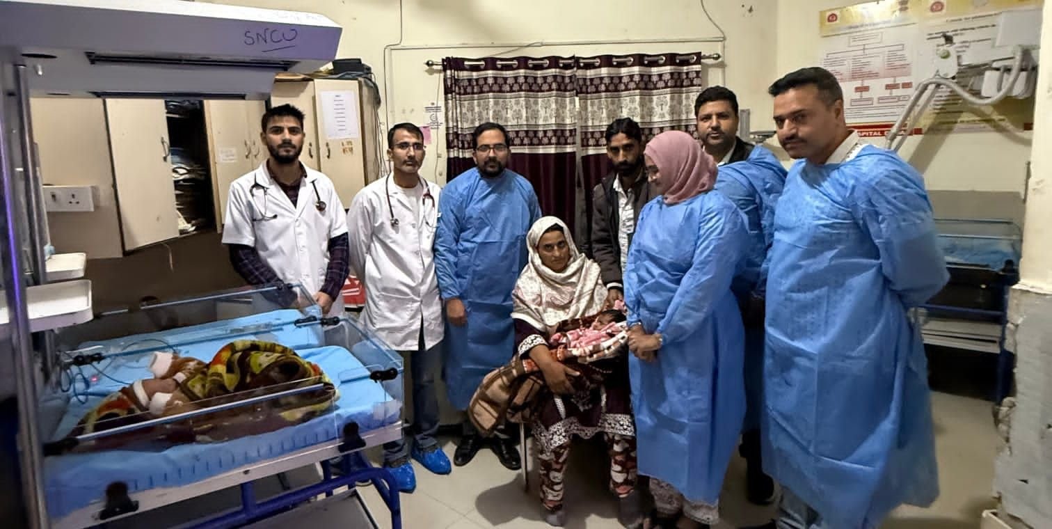 Government Medical College Doda NICU staff attending to a newborn