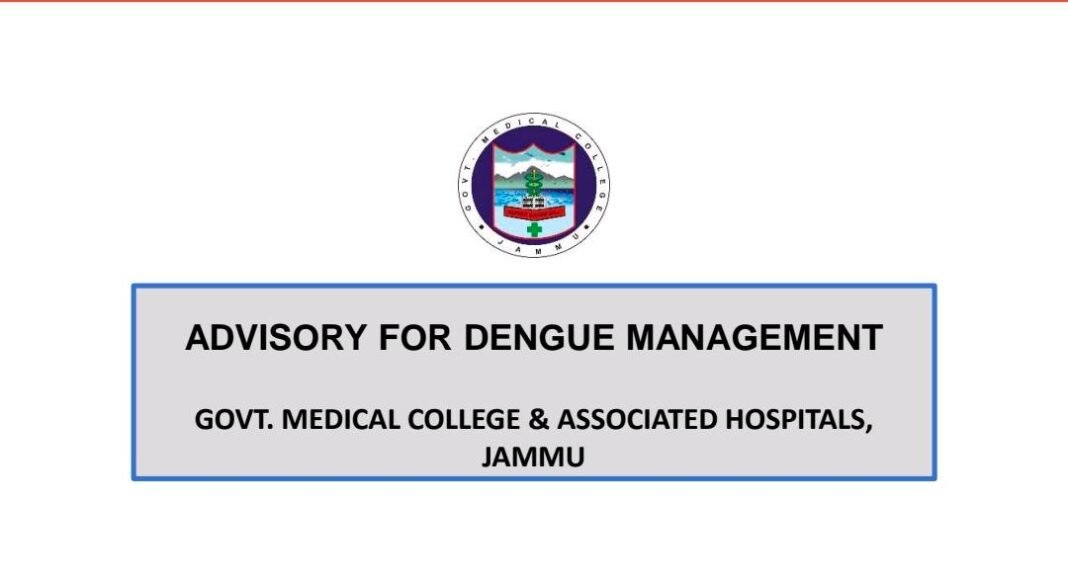 GMC Jammu Issues Advisory for Dengue Management, Urges Public Not to Delay Treatment