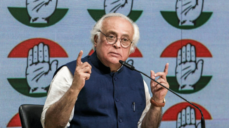 Jairam Ramesh speaking at a press conference