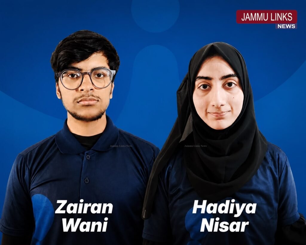 J&K’s Hadiya Nisar, Zaidan Wani Among Top NEET UG 2026 Performers from UT