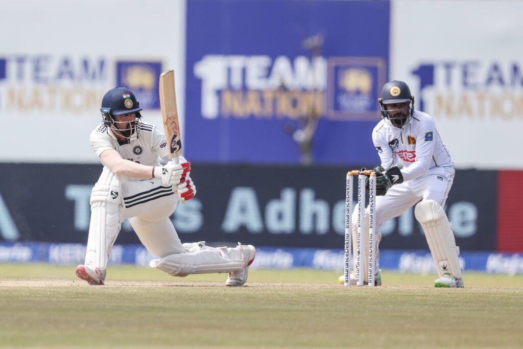 KL Rahul celebrates India's victory during the Test match