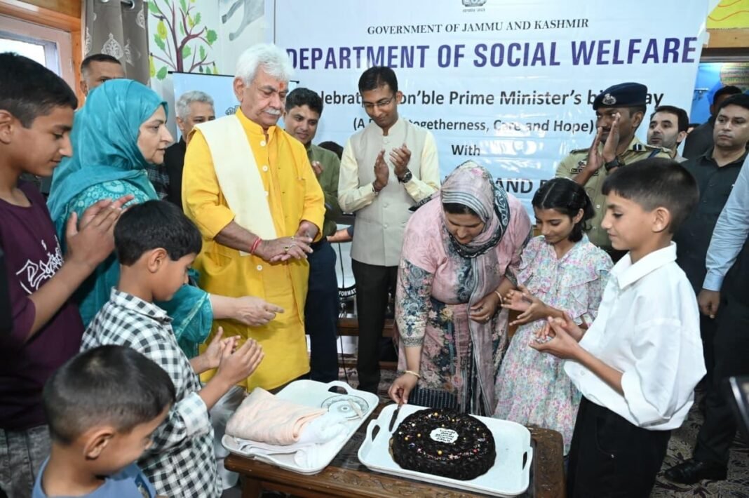 Lieutenant Governor Celebrates Hon’ble PM Shri Narendra Modi’s Birthday with Children at Srinagar’s ‘Palaash’ and ‘Pareesha’ Homes