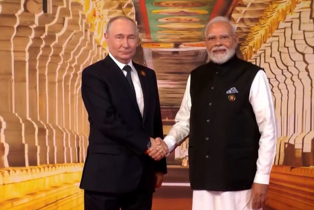 PM Modi and Putin at BRICS Summit in New Delhi