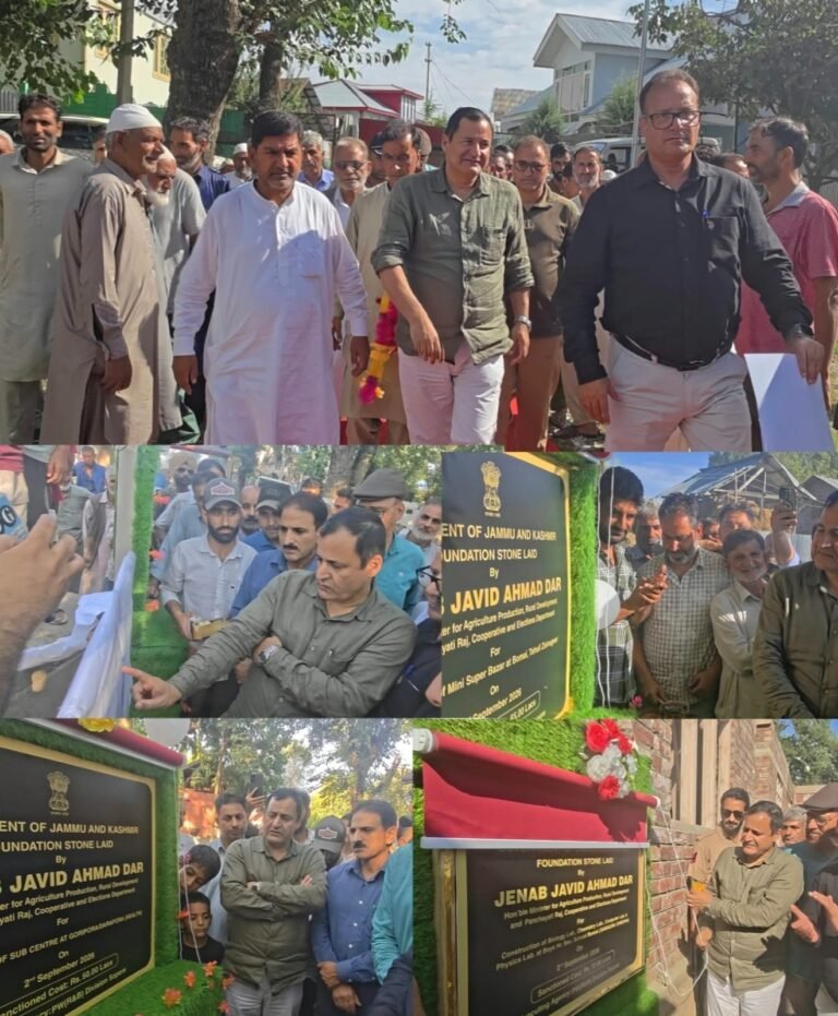 Javid Dar lays foundation stones of major development projects in Rafiabad